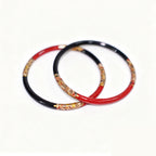 Black Lacquer Bangle with Ox Horn Base