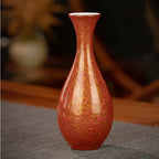 Handcrafted Lacquerware Vase - Guanyin Bottle with Gold Leaf Artistry