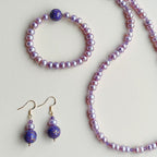 Natural Lacquerware Pearl 24K Gold Jewelry Set