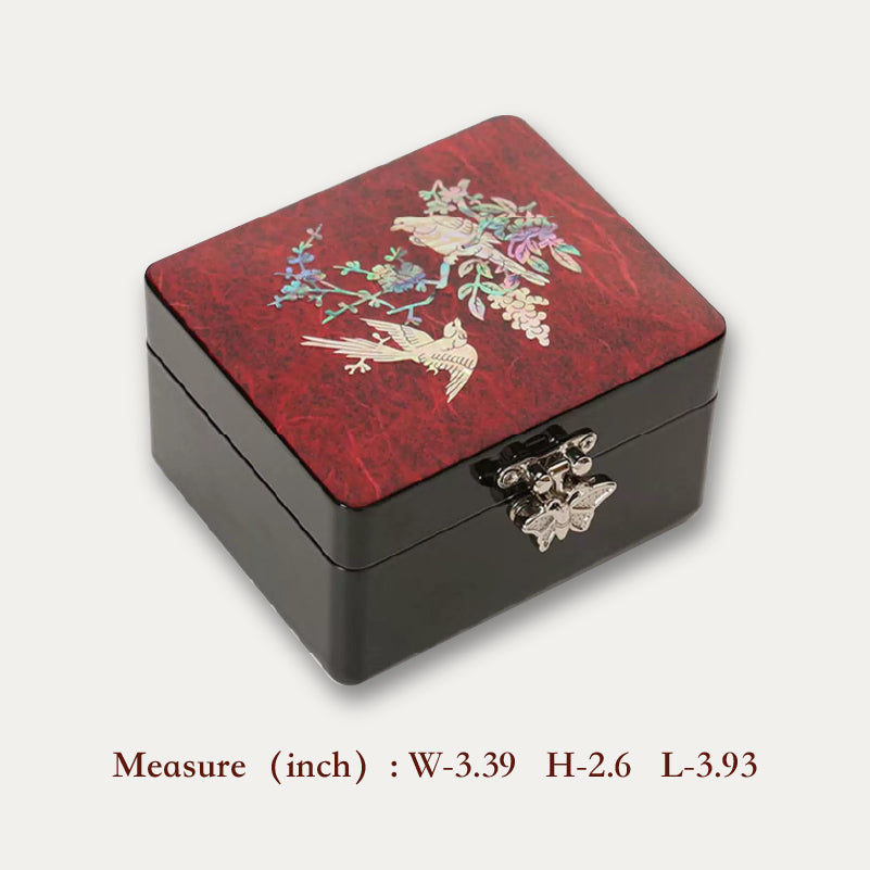Pearl Lacquerware Box | Magpie Plum Blossom Jewelry Chest