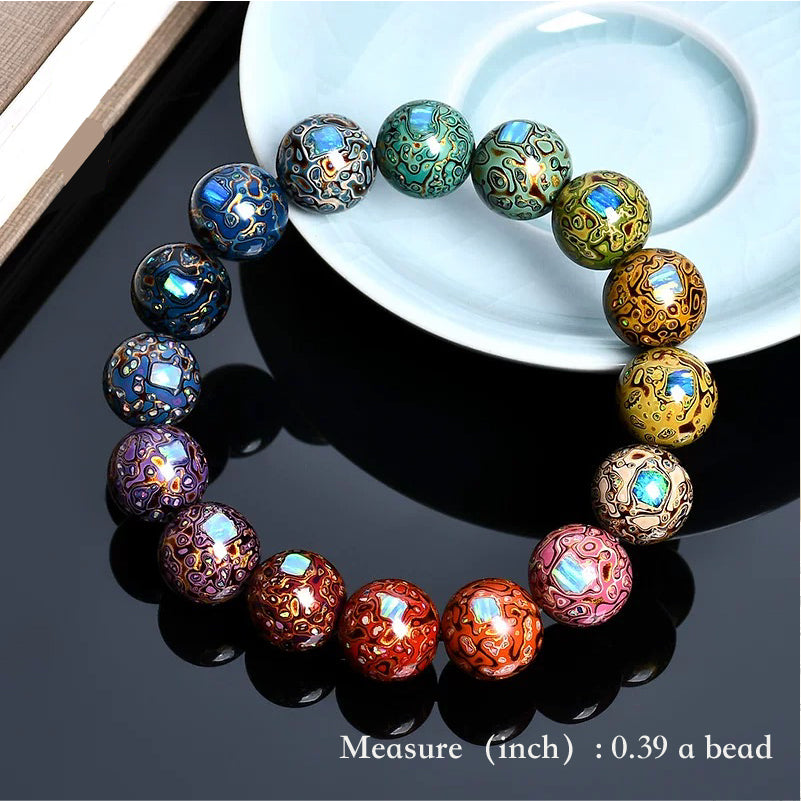 Handmade Lacquerware Chakra Bead Bracelet