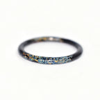 Black Lacquer Bangle with Opal Inlay