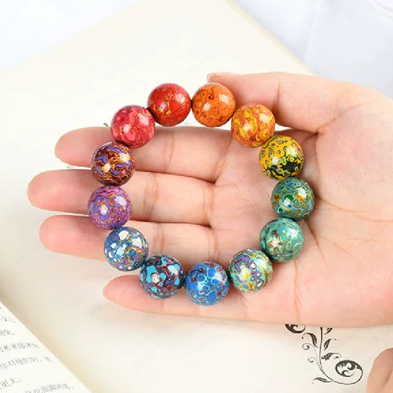 Handmade Lacquerware Chakra Bead Bracelet