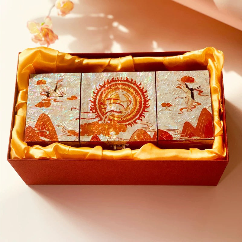 Mother of Pearl Lacquerware Box | Nine-Color Deer Bridal Jewelry Chest