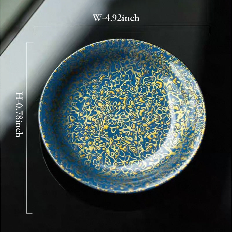 Gilding Lacquerware Tea Saucer with Genuine Gold Leaf