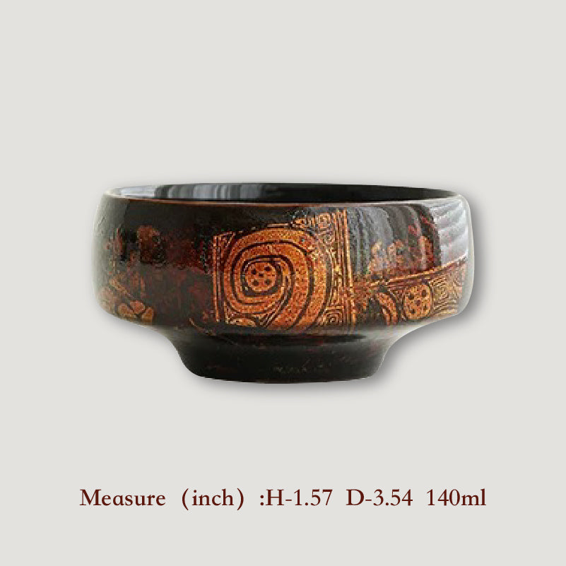 Master He Fusen Gilt Lacquer Tea Cup | Handcrafted Koi Fish Design 140ml