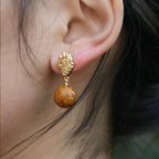 Chinese Imperial Style Asymmetrical Lacquer Earrings