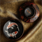 Master He Fusen Gilt Lacquer Tea Cup | Handcrafted Koi Fish Design 140ml