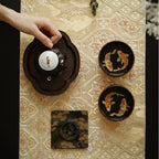 Master He Fusen Gilt Lacquer Tea Cup | Handcrafted Koi Fish Design 140ml