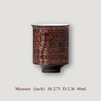 Special ethnic patterns Lacquerware cup Porcelain inner liner