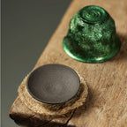 Lacquerware Gaiwan Set | Handmade Lacquer Cup & Tray in Emerald Green