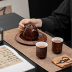 Special ethnic patterns Lacquerware cup Porcelain inner liner