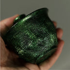 Lacquerware Gaiwan Set | Handmade Lacquer Cup & Tray in Emerald Green