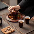 Gilding lacquerware Teapot and tea cup set