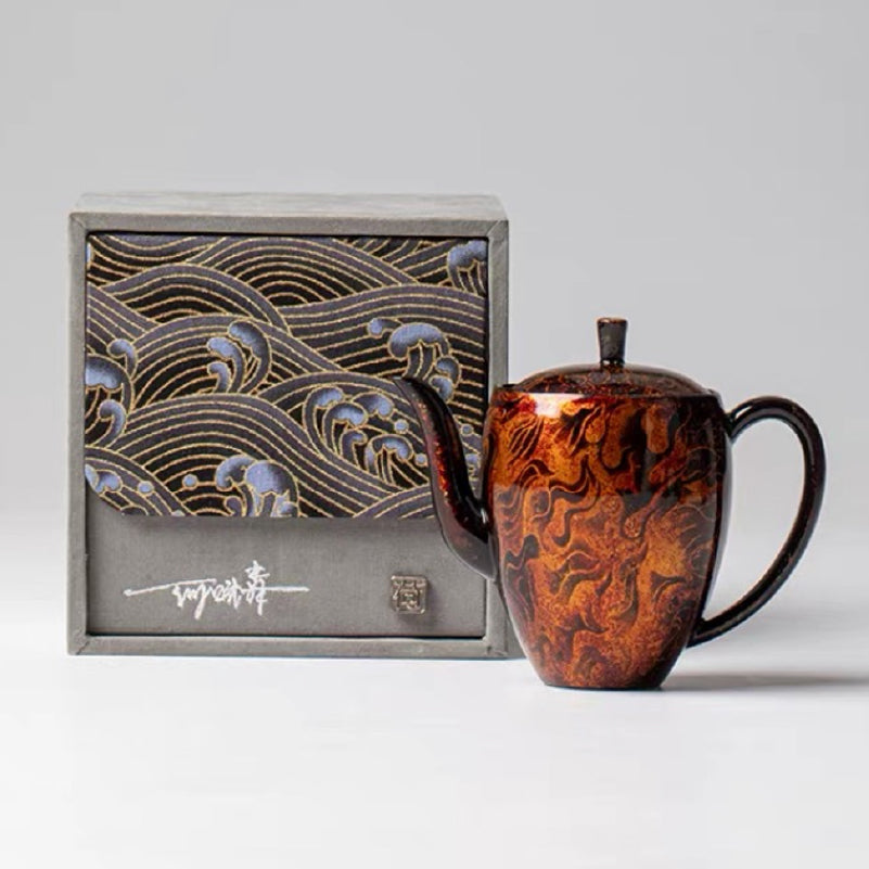 Gilding lacquerware Teapot and tea cup set