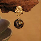 Natural Lacquerware Pearl 24K Gold Earrings