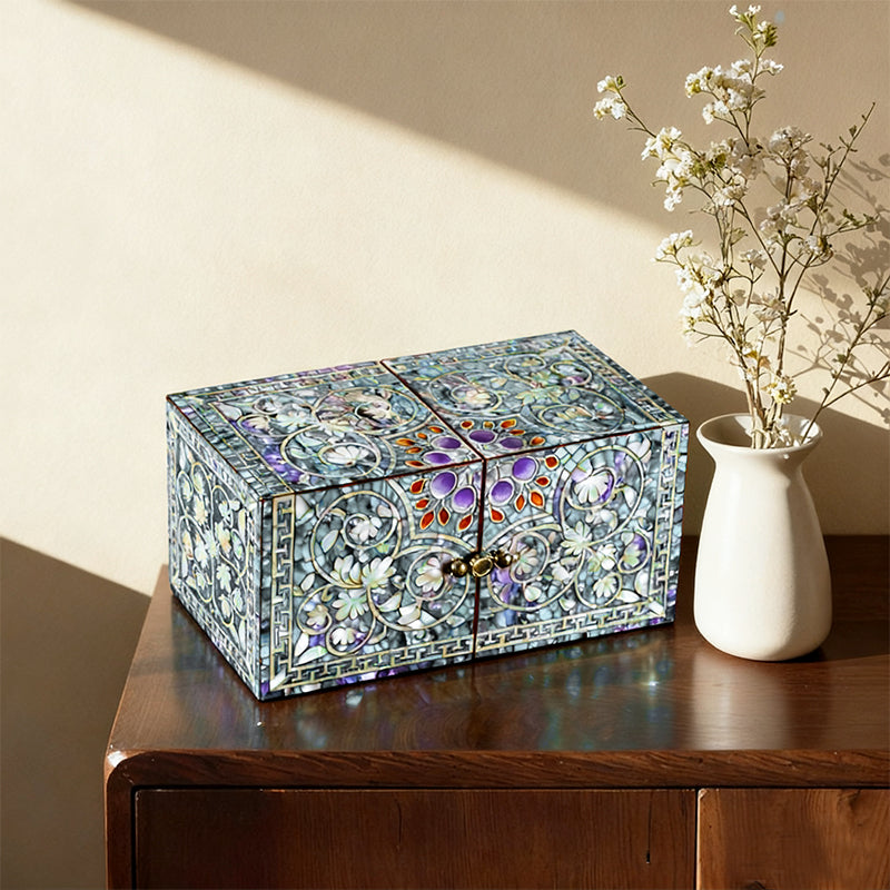 Handmade Mother of Pearl Lacquerware Jewelry Box
