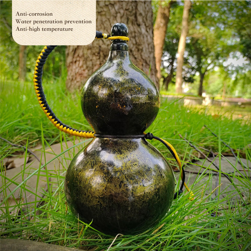 Black Lacquerware Gourd Chinese Lacquer Flask 500ml