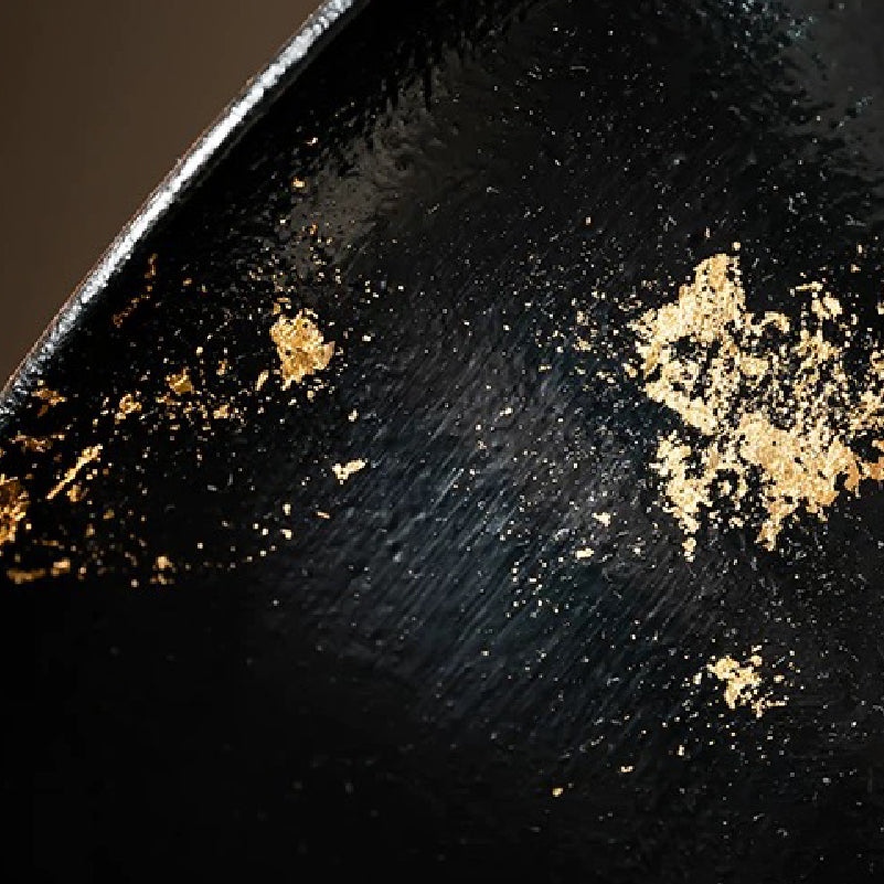 Black lacquerware Tea Cup with Gold Foil