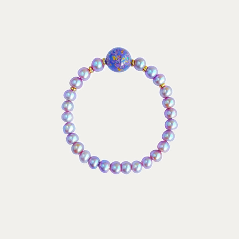 Natural Lacquerware Pearl 24K Gold Jewelry Set