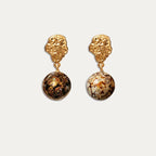 Natural Lacquerware Pearl 24K Gold Earrings