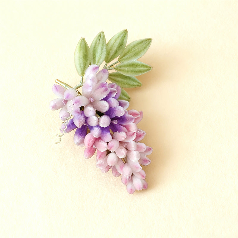 Handmade ronghua Wisteria brooch YangZhou Thousand-year-old inheritance