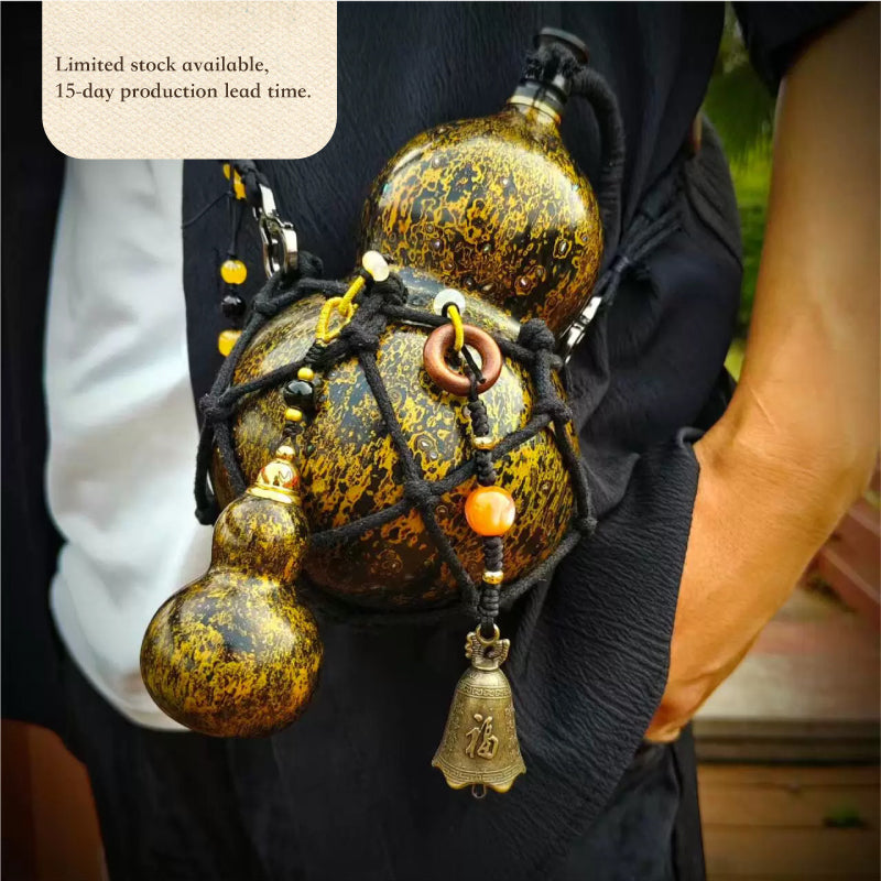 Black Lacquerware Gourd Chinese Lacquer Flask 500ml