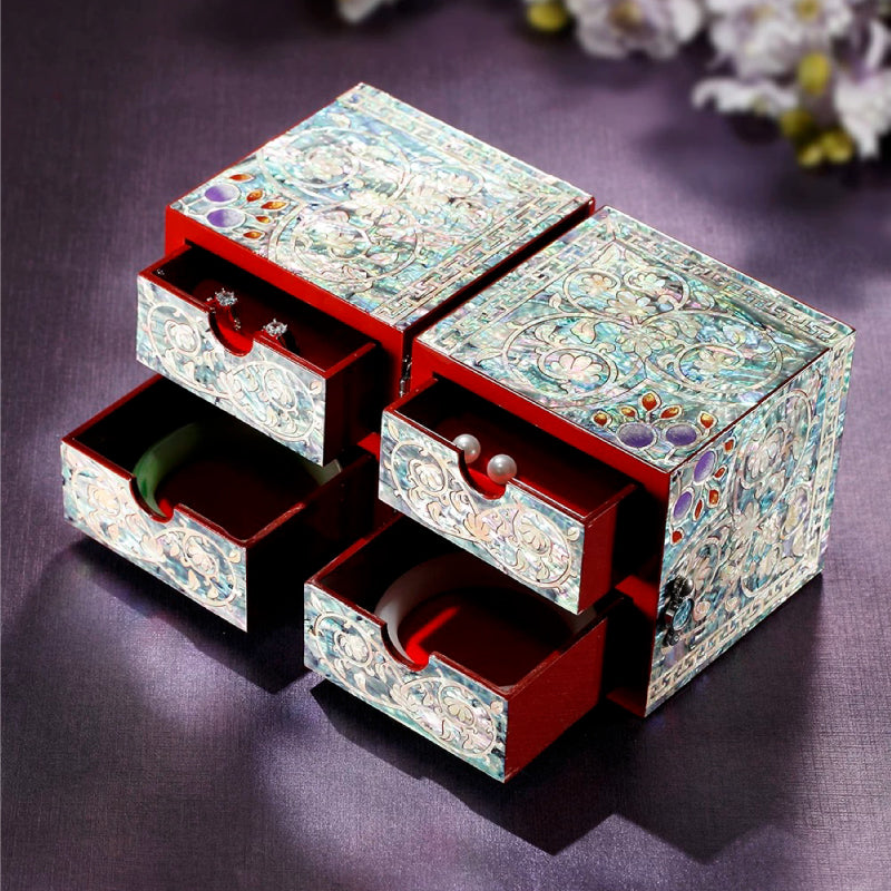 Handmade Mother of Pearl Lacquerware Jewelry Box