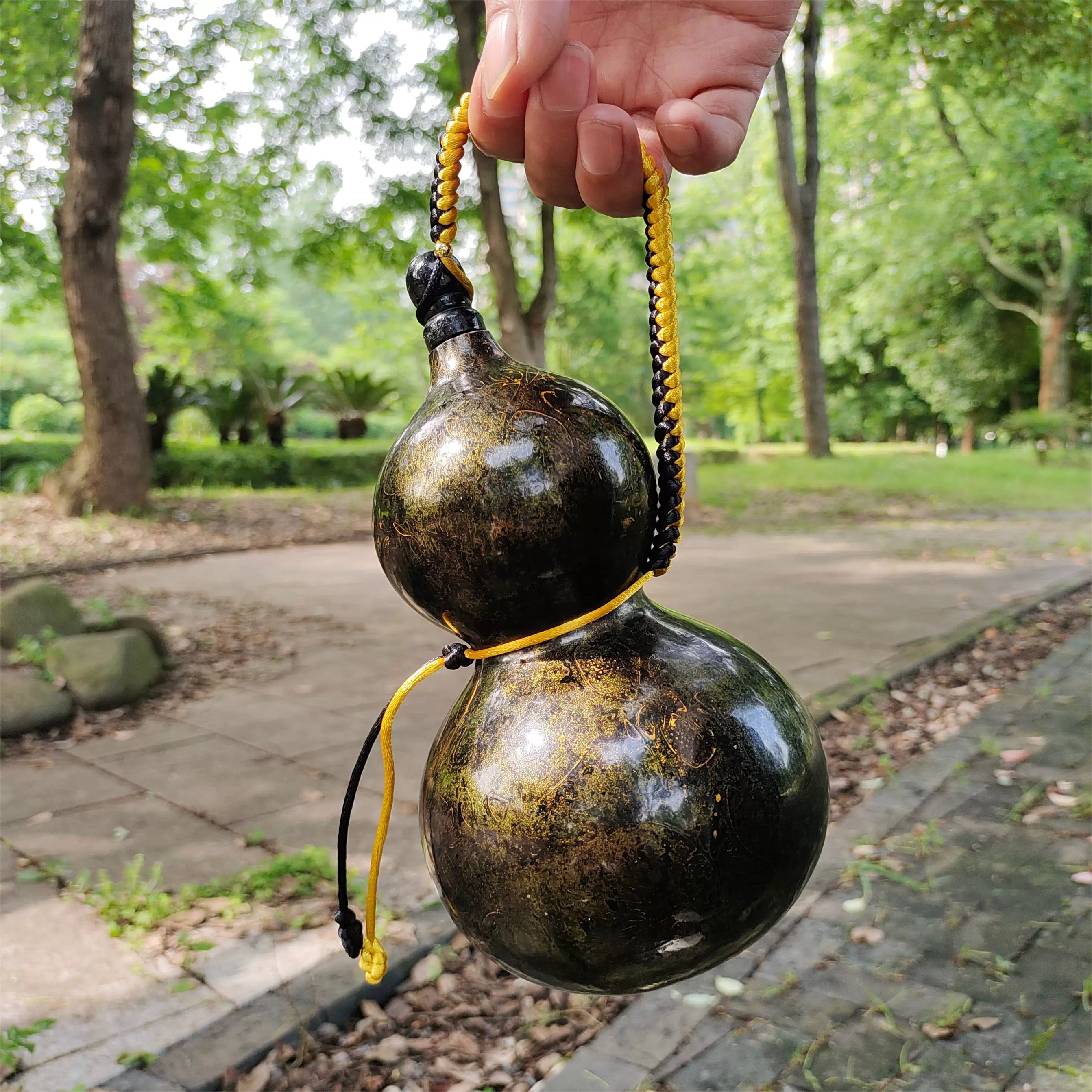 Black Lacquerware Gourd Chinese Lacquer Flask 500ml