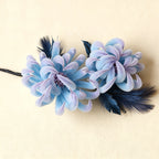 Handmade Ronghua Blue Velvet Chrysanthemum Hairpin