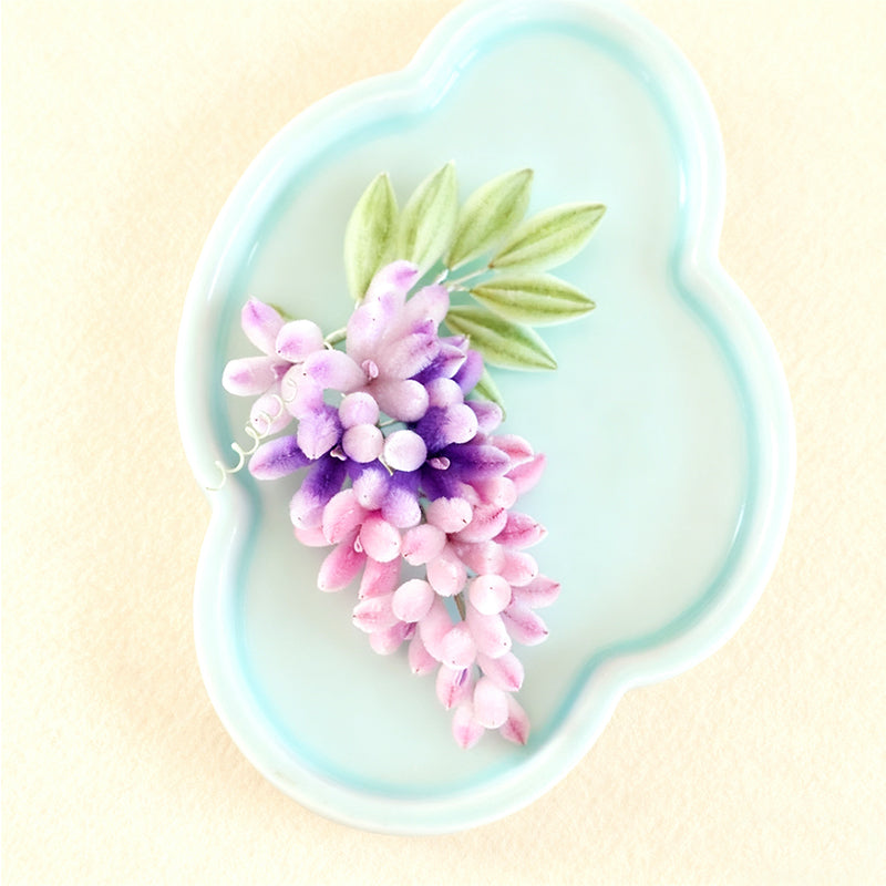 Handmade ronghua Wisteria brooch YangZhou Thousand-year-old inheritance