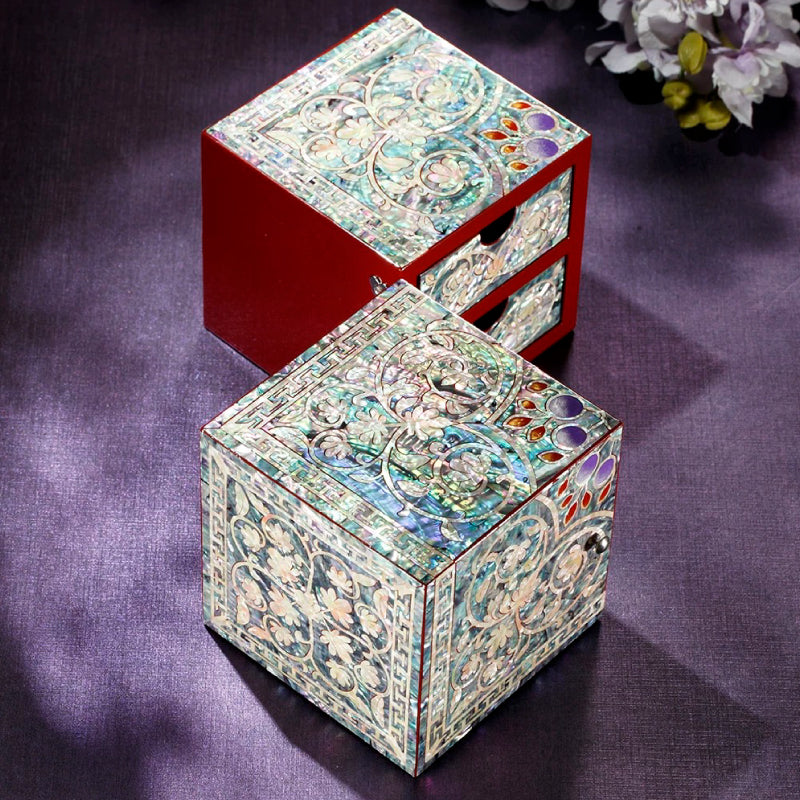 Handmade Mother of Pearl Lacquerware Jewelry Box