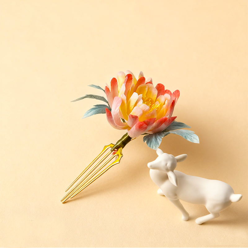 Handmade Ronghua Silk Chrysanthemum Hairpin