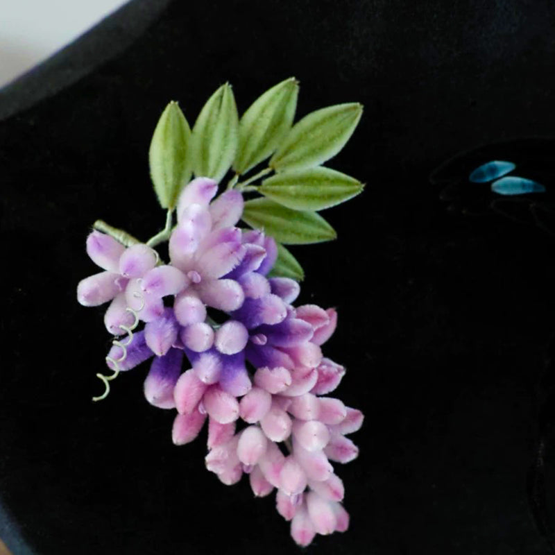 Handmade ronghua Wisteria brooch YangZhou Thousand-year-old inheritance