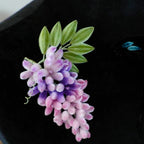 Handmade ronghua Wisteria brooch YangZhou Thousand-year-old inheritance