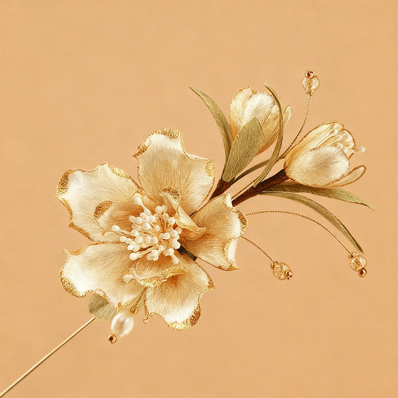 Handmade Ronghua White Camellia Designer Brooch