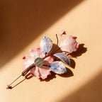 Handmade Ronghua Deep Rose Peony Brooch
