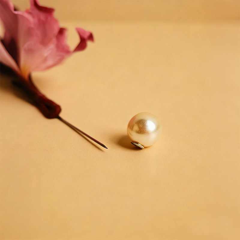 Handmade Ronghua Deep Rose Peony Brooch