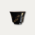 Black lacquerware Tea Cup with Gold Foil