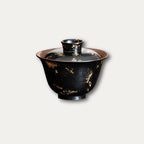 Black lacquerware Tea Cup with Gold Foil