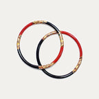 Black Lacquer Bangle with Ox Horn Base